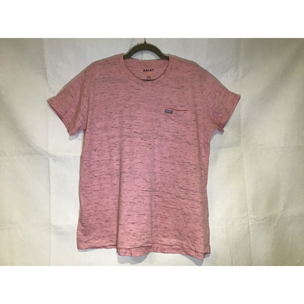 Ariat Rebar Mens XL Pink Space Dye Pocket T-Shirt Short Sleeve Workwear Tee